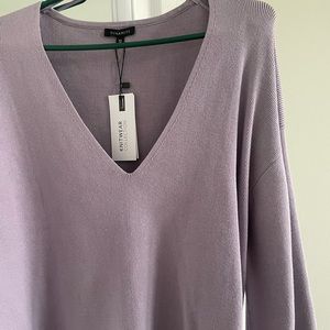 Large puff sleeve neck sweater